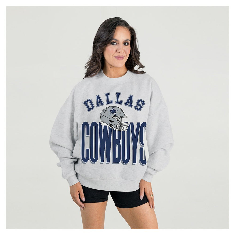 Gameday Couture Women's Fierce Focus Premium Oversized Fleece Pullover Sweatshirt - Dallas Cowboys Pullover
