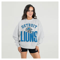 Gameday Couture Women's Fierce Focus Premium Oversized Fleece Pullover Sweatshirt - Detroit Lions Pullover