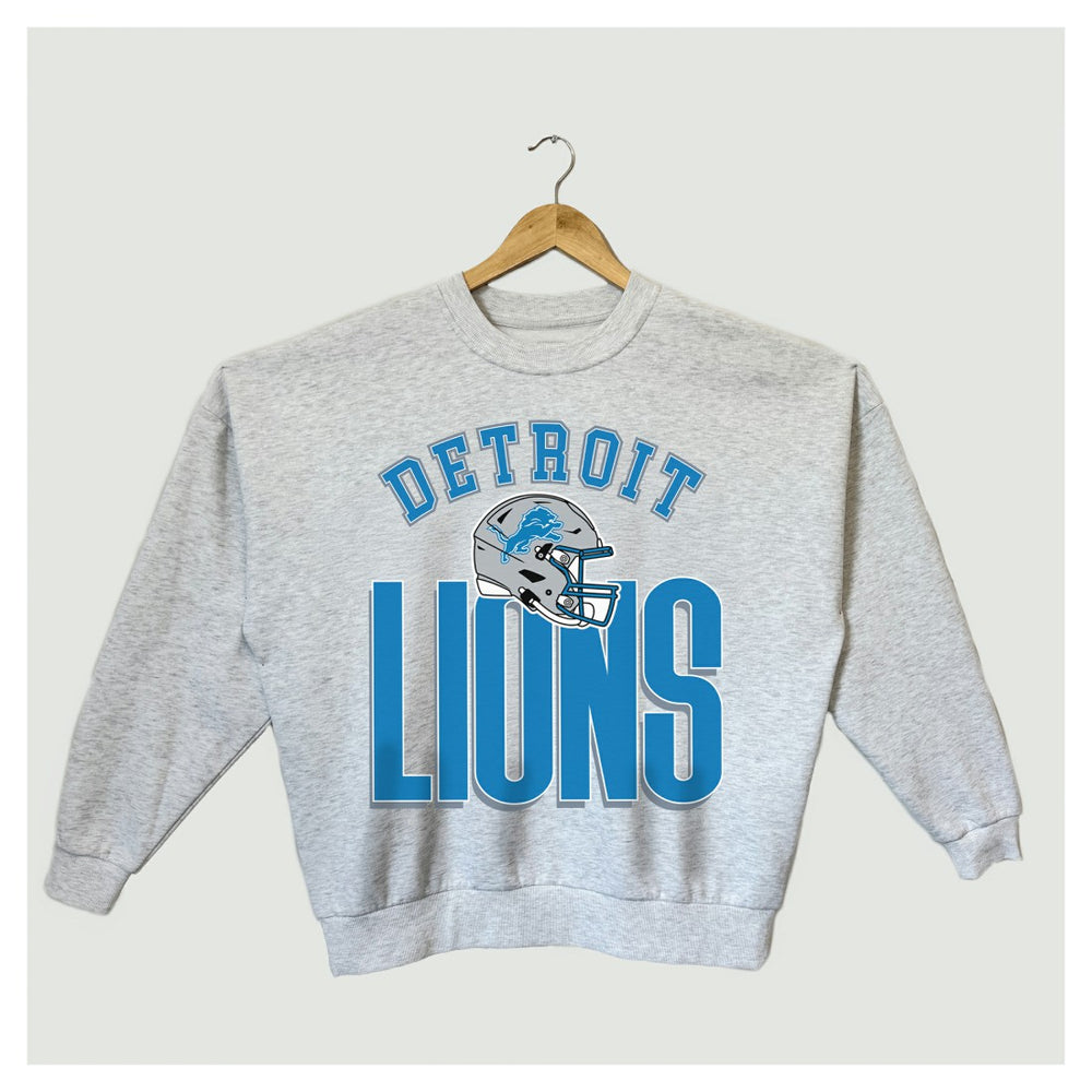 Gameday Couture Women's Fierce Focus Premium Oversized Fleece Pullover Sweatshirt - Detroit Lions Pullover