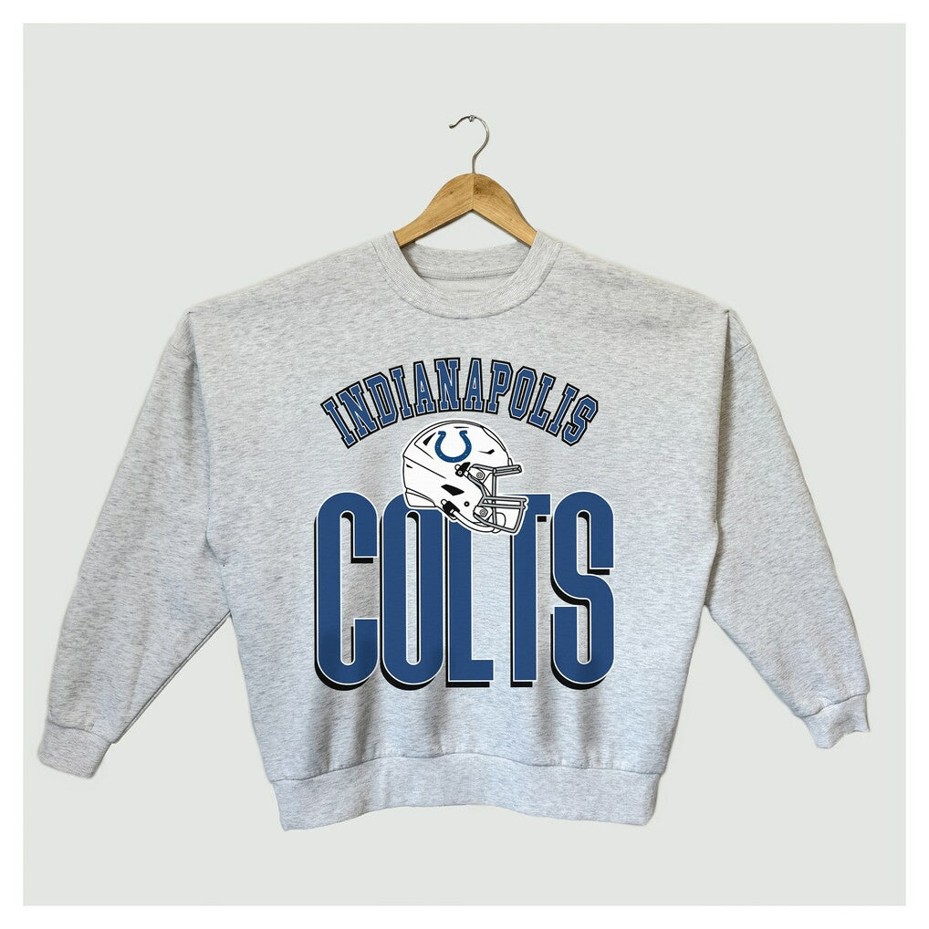 Gameday Couture Women's Fierce Focus Premium Oversized Fleece Pullover Sweatshirt - Indianapolis Colts Pullover
