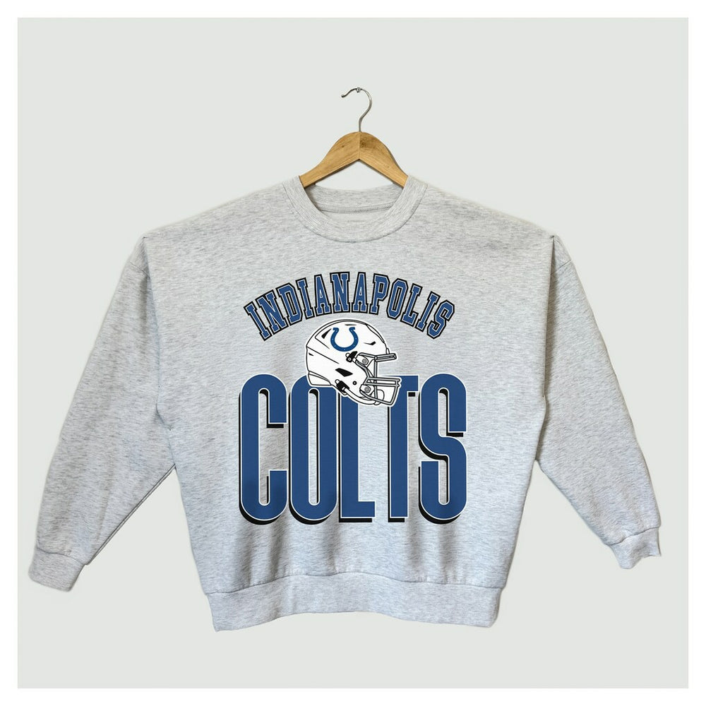 Gameday Couture Women's Fierce Focus Premium Oversized Fleece Pullover Sweatshirt - Indianapolis Colts Pullover