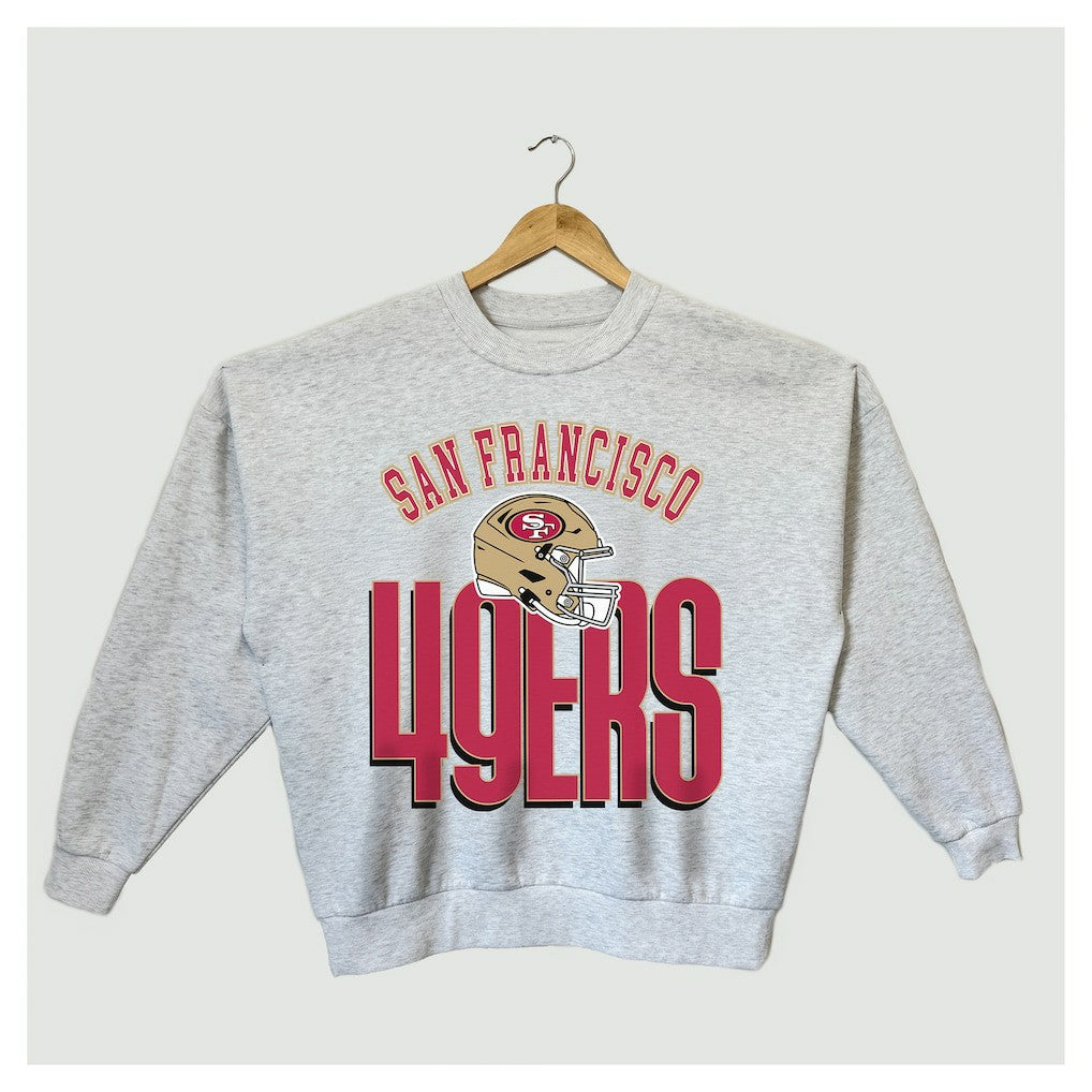 Gameday Couture Women's Fierce Focus Premium Oversized Fleece Pullover Sweatshirt - San Francisco 49ers Pullover