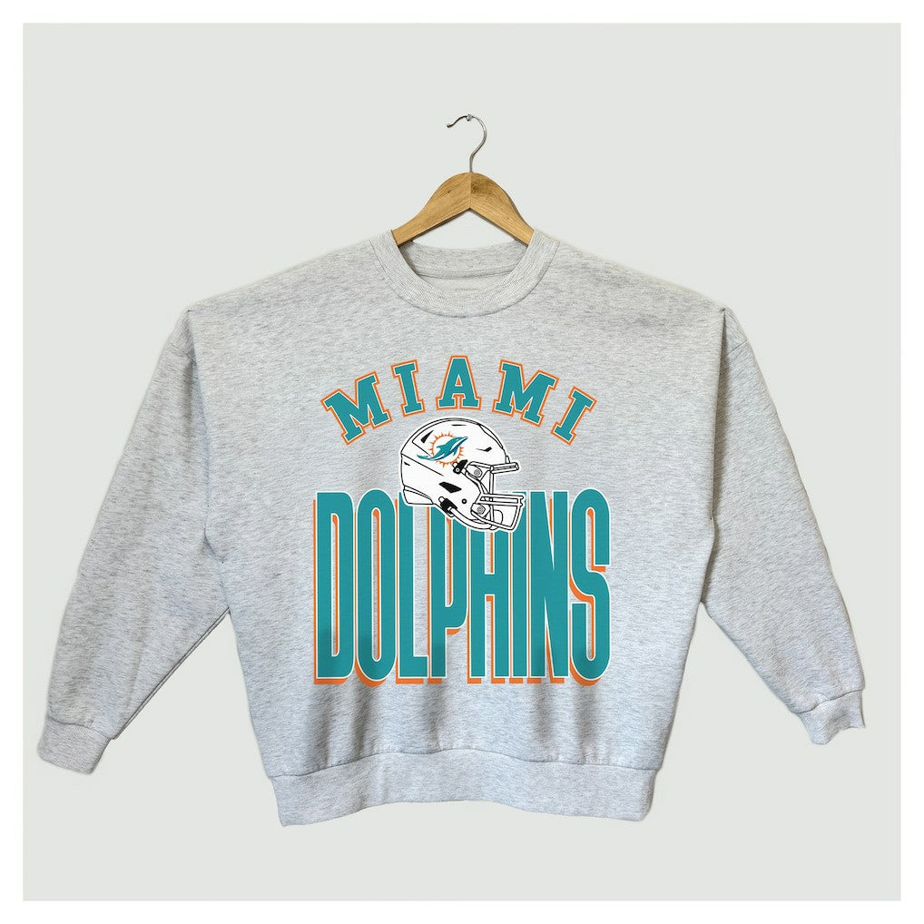 Gameday Couture Women's Fierce Focus Premium Oversized Fleece Pullover Sweatshirt - Miami Dolphins Pullover