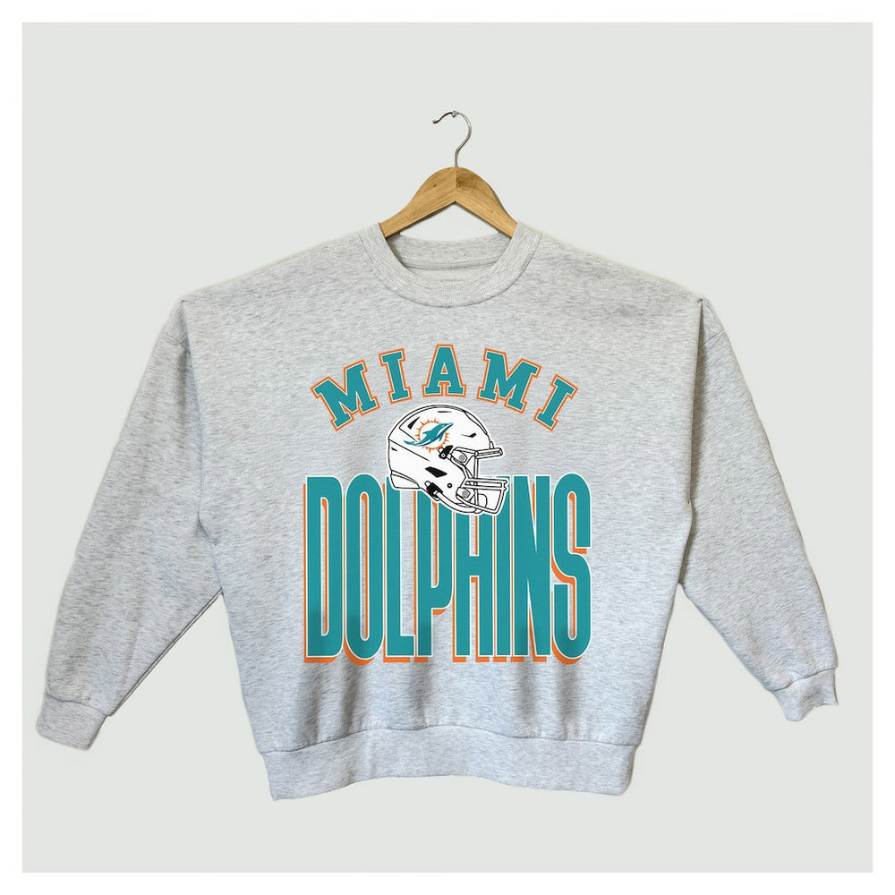 Gameday Couture Women's Fierce Focus Premium Oversized Fleece Pullover Sweatshirt - Miami Dolphins Pullover