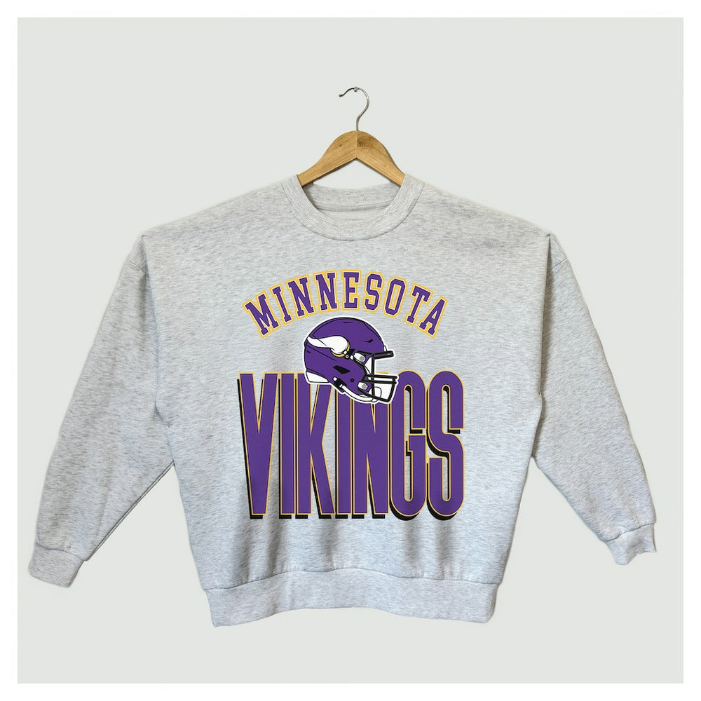 Gameday Couture Women's Fierce Focus Premium Oversized Fleece Pullover Sweatshirt - Minnesota Vikings Pullover