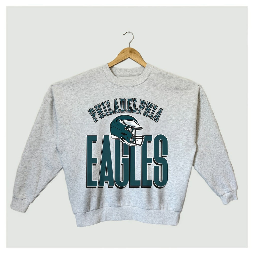 Gameday Couture Women's Fierce Focus Premium Oversized Fleece Pullover Sweatshirt - Philadelphia Eagles Pullover