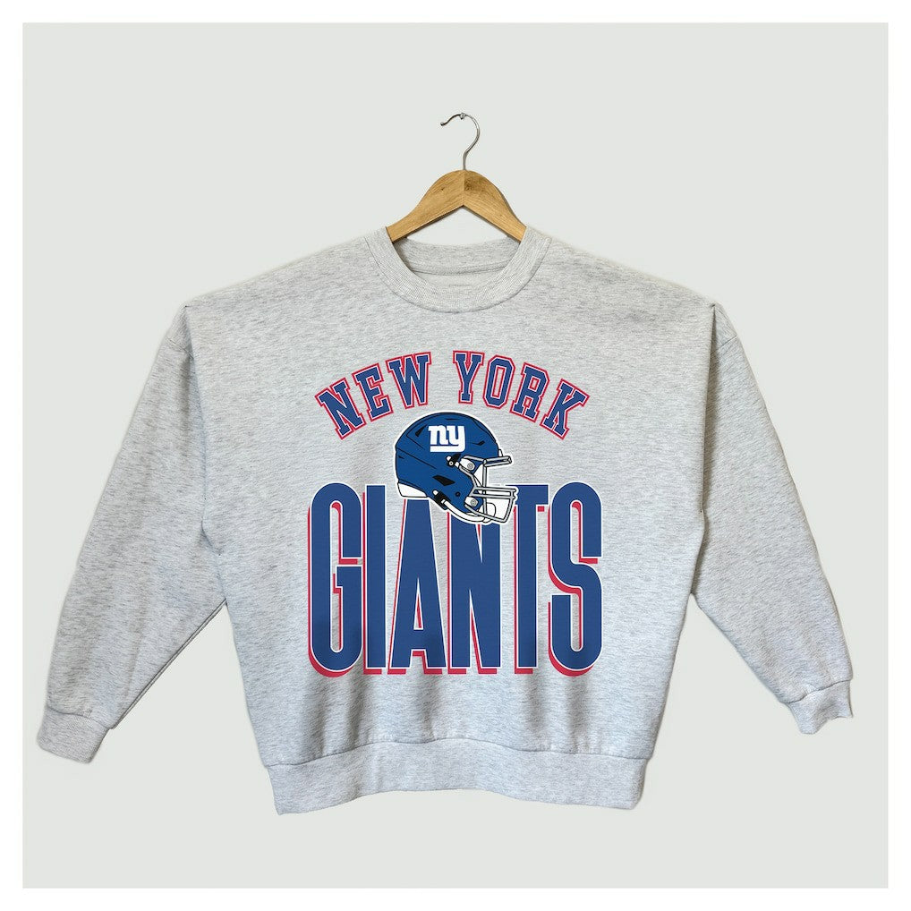 Gameday Couture Women's Fierce Focus Premium Oversized Fleece Pullover Sweatshirt - New York Giants Pullover