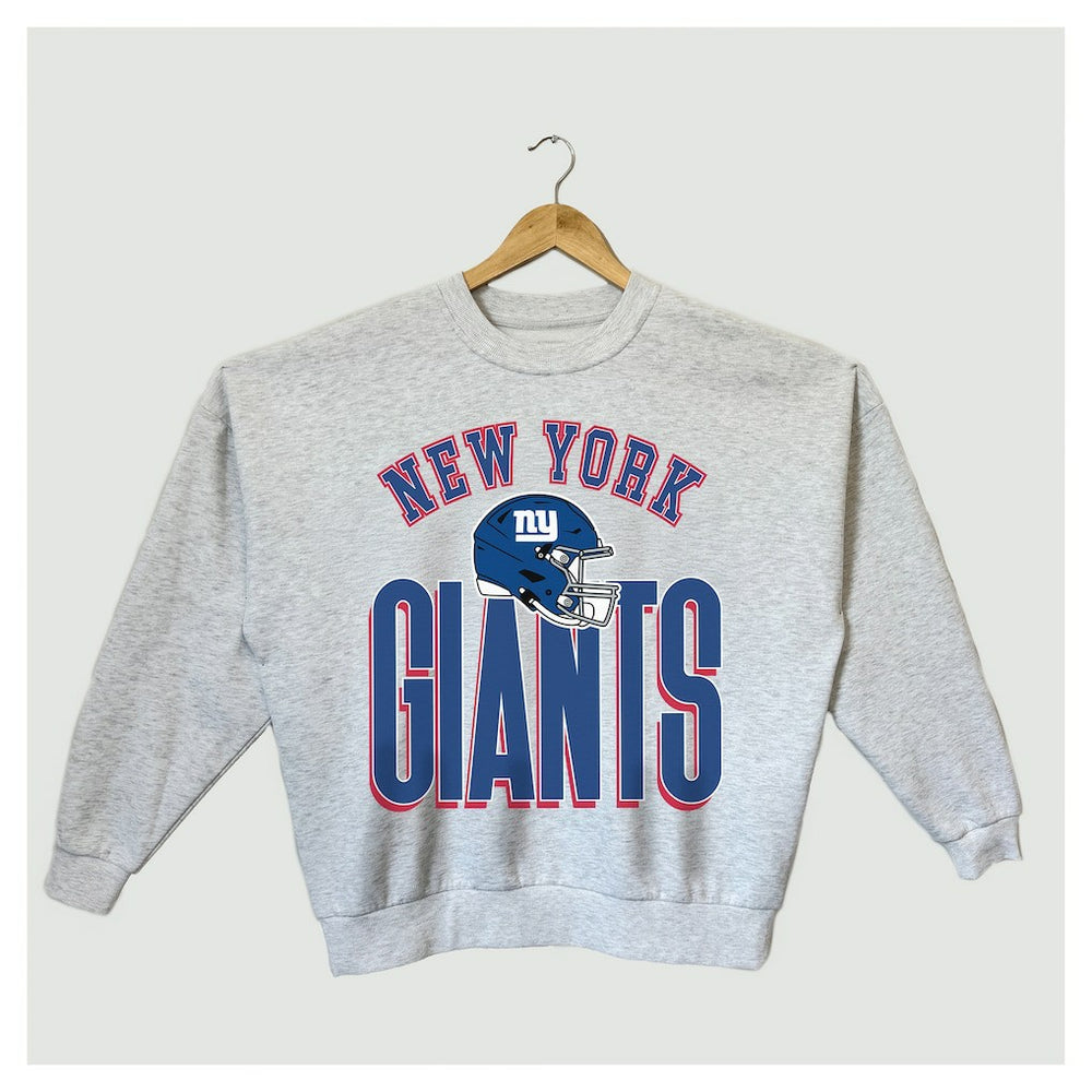 Gameday Couture Women's Fierce Focus Premium Oversized Fleece Pullover Sweatshirt - New York Giants Pullover