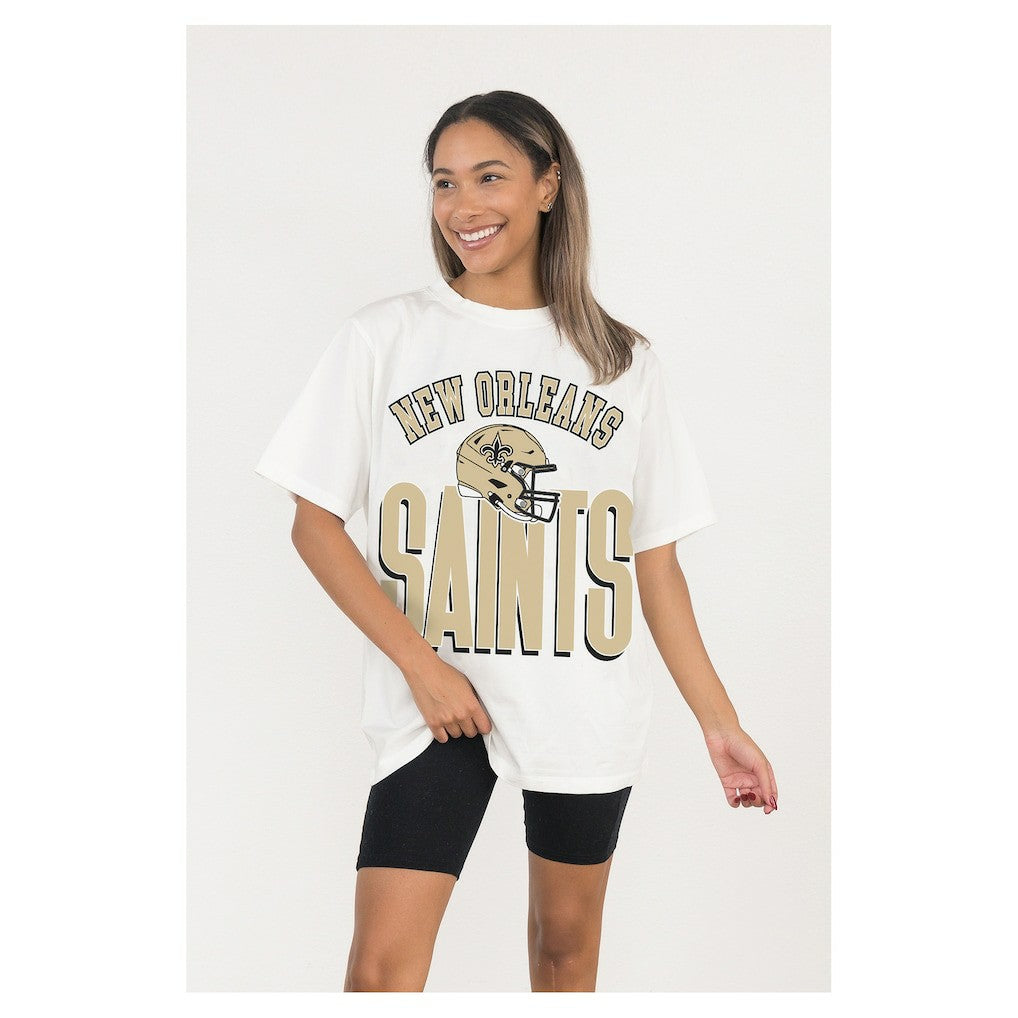 Gameday Couture Women's Oversized Classic Fierce Focus T-Shirt - New Orleans Saints T-shirts