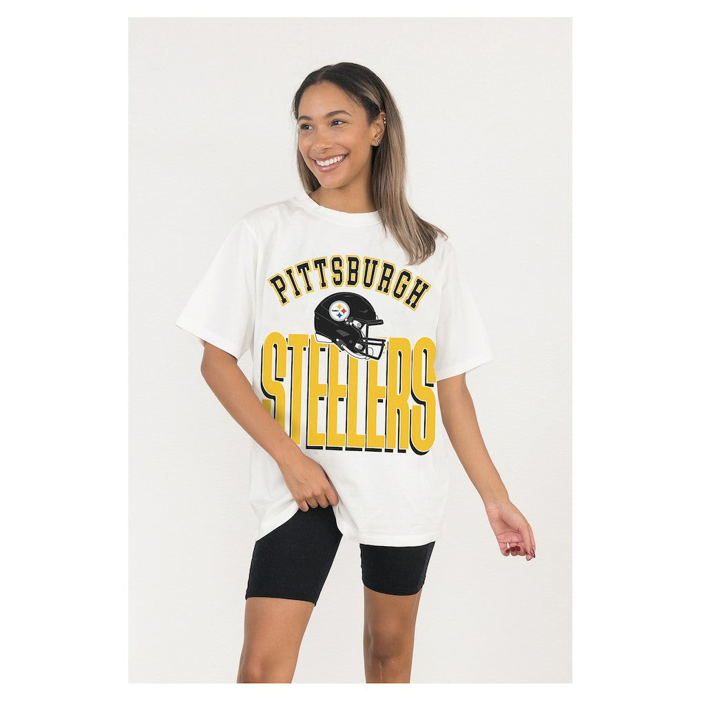 Gameday Couture Women's Oversized Classic Fierce Focus T-Shirt - Pittsburgh Steelers T-shirts