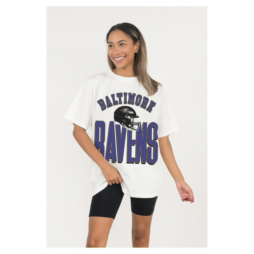 Gameday Couture Women's Oversized Classic Fierce Focus T-Shirt - Baltimore Ravens T-shirts