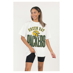 Gameday Couture Women's Oversized Classic Fierce Focus T-Shirt - Green Bay Packers T-shirts