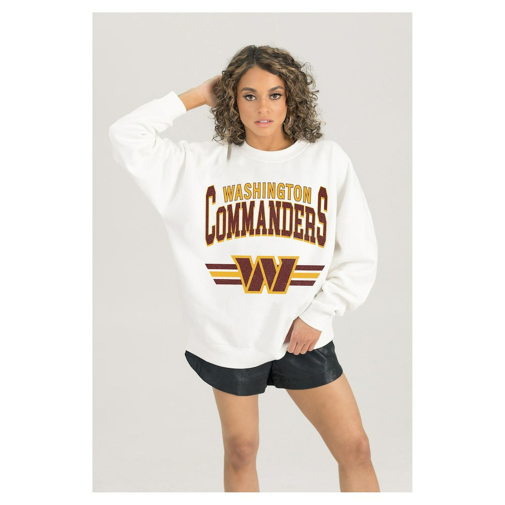 Gameday Couture Women's Swift Strike Premium Oversized Fleece Pullover Sweatshirt - Washington Commanders Pullover