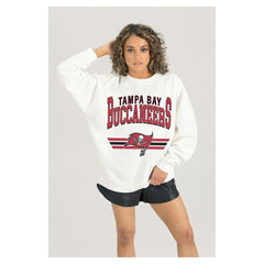 Gameday Couture Women's Swift Strike Premium Oversized Fleece Pullover Sweatshirt - Tampa Bay Buccaneers Pullover