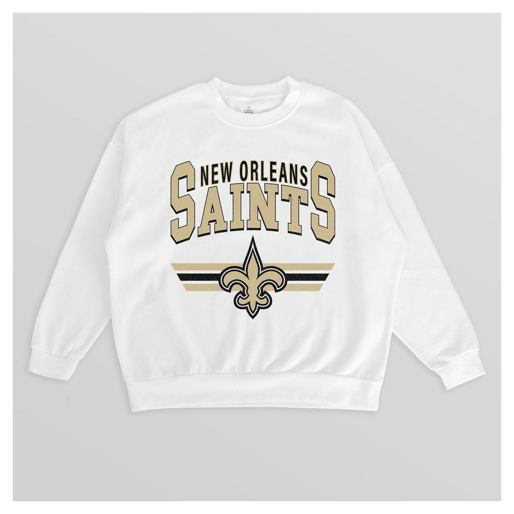 Gameday Couture Women's Swift Strike Premium Oversized Fleece Pullover Sweatshirt - New Orleans Saints Pullover
