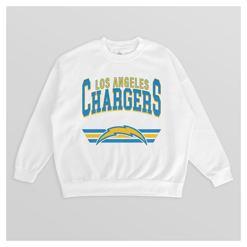 Gameday Couture Women's Swift Strike Premium Oversized Fleece Pullover Sweatshirt - Los Angeles Chargers Pullover