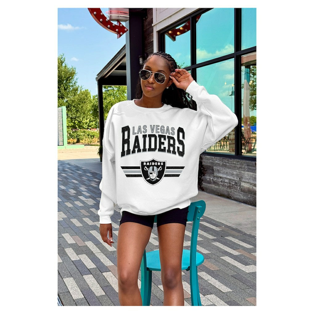 Gameday Couture Women's Swift Strike Premium Oversized Fleece Pullover Sweatshirt - Las Vegas Raiders Pullover