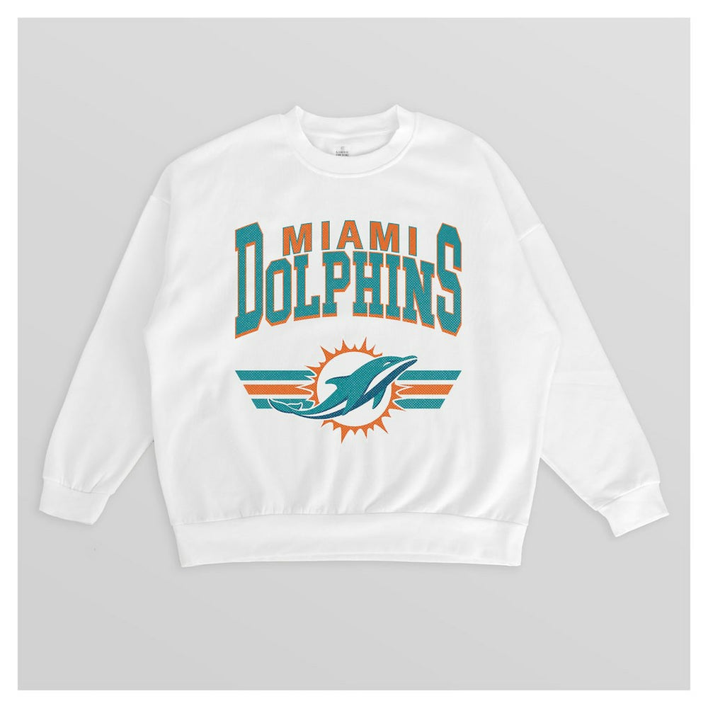 Gameday Couture Women's Swift Strike Premium Oversized Fleece Pullover Sweatshirt - Miami Dolphins Pullover