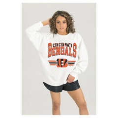 Gameday Couture Women's Swift Strike Premium Oversized Fleece Pullover Sweatshirt - Cincinnati Bengals Pullover