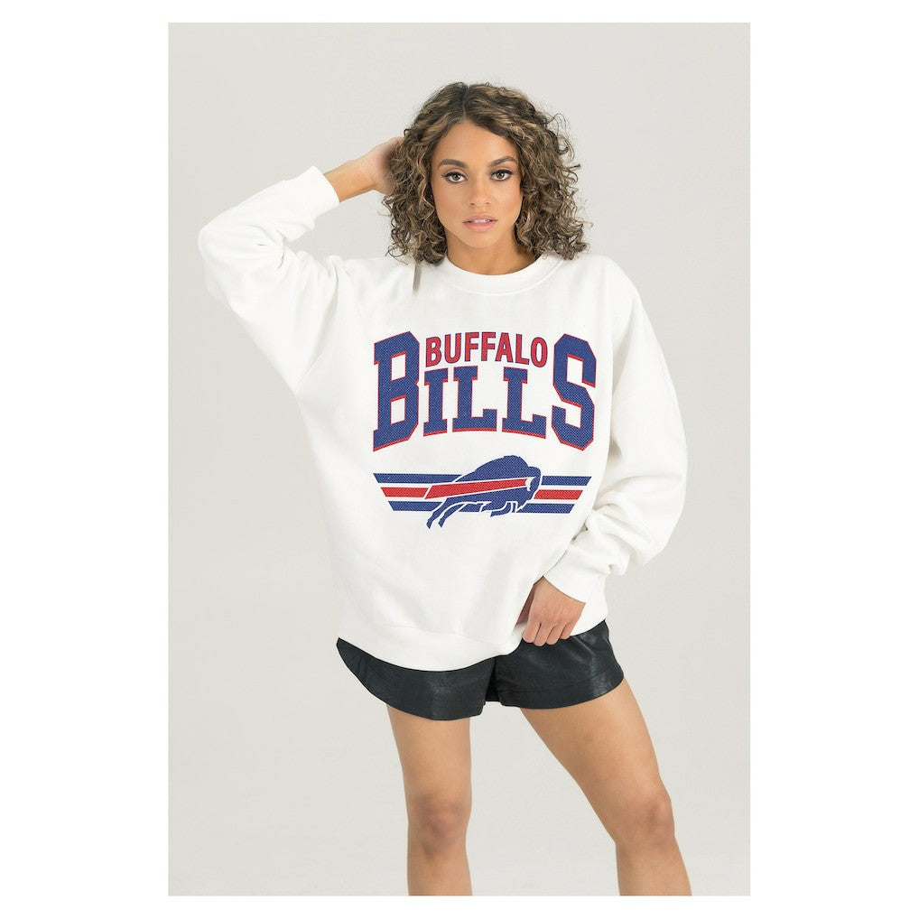 Gameday Couture Women's Swift Strike Premium Oversized Fleece Pullover Sweatshirt - Buffalo Bills Pullover