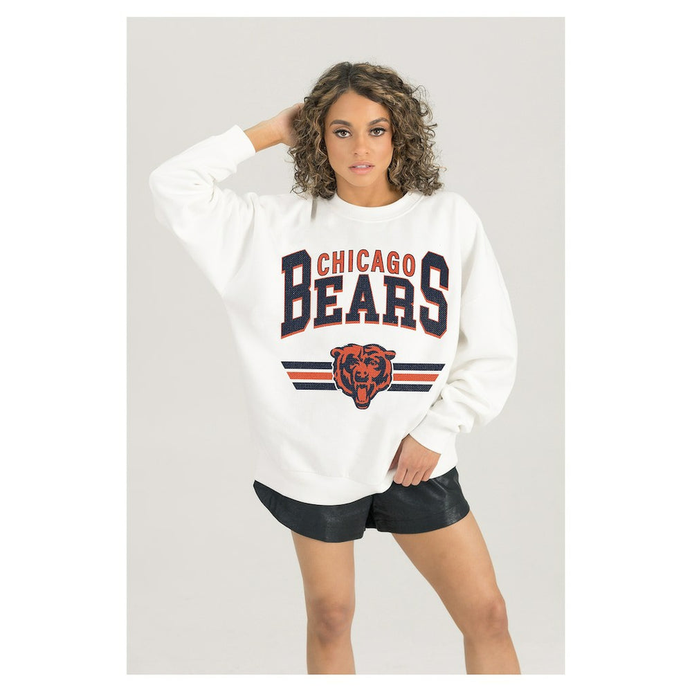 Gameday Couture Women's Swift Strike Premium Oversized Fleece Pullover Sweatshirt - Chicago Bears Pullover