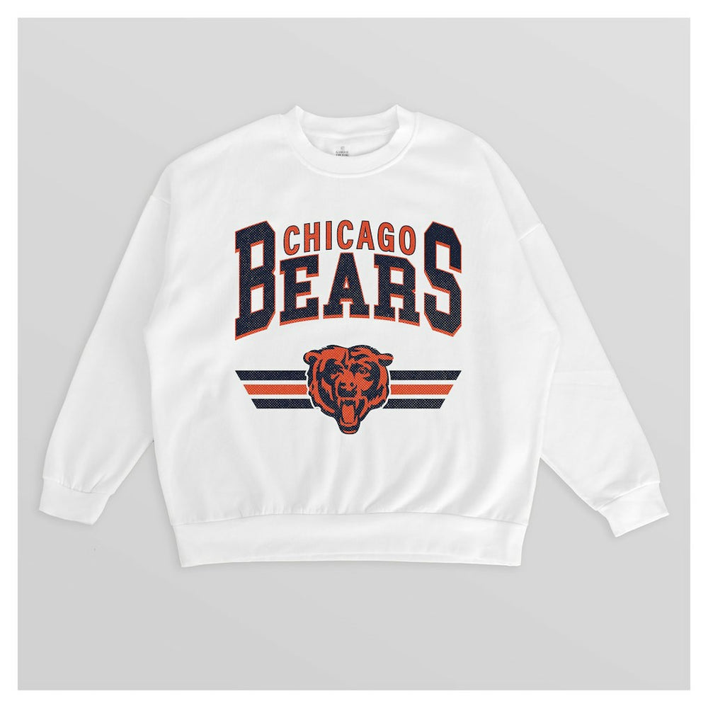 Gameday Couture Women's Swift Strike Premium Oversized Fleece Pullover Sweatshirt - Chicago Bears Pullover