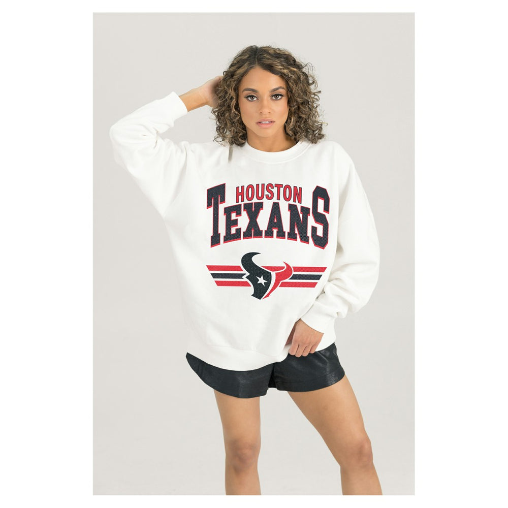 Gameday Couture Women's Swift Strike Premium Oversized Fleece Pullover Sweatshirt - Houston Texans Pullover