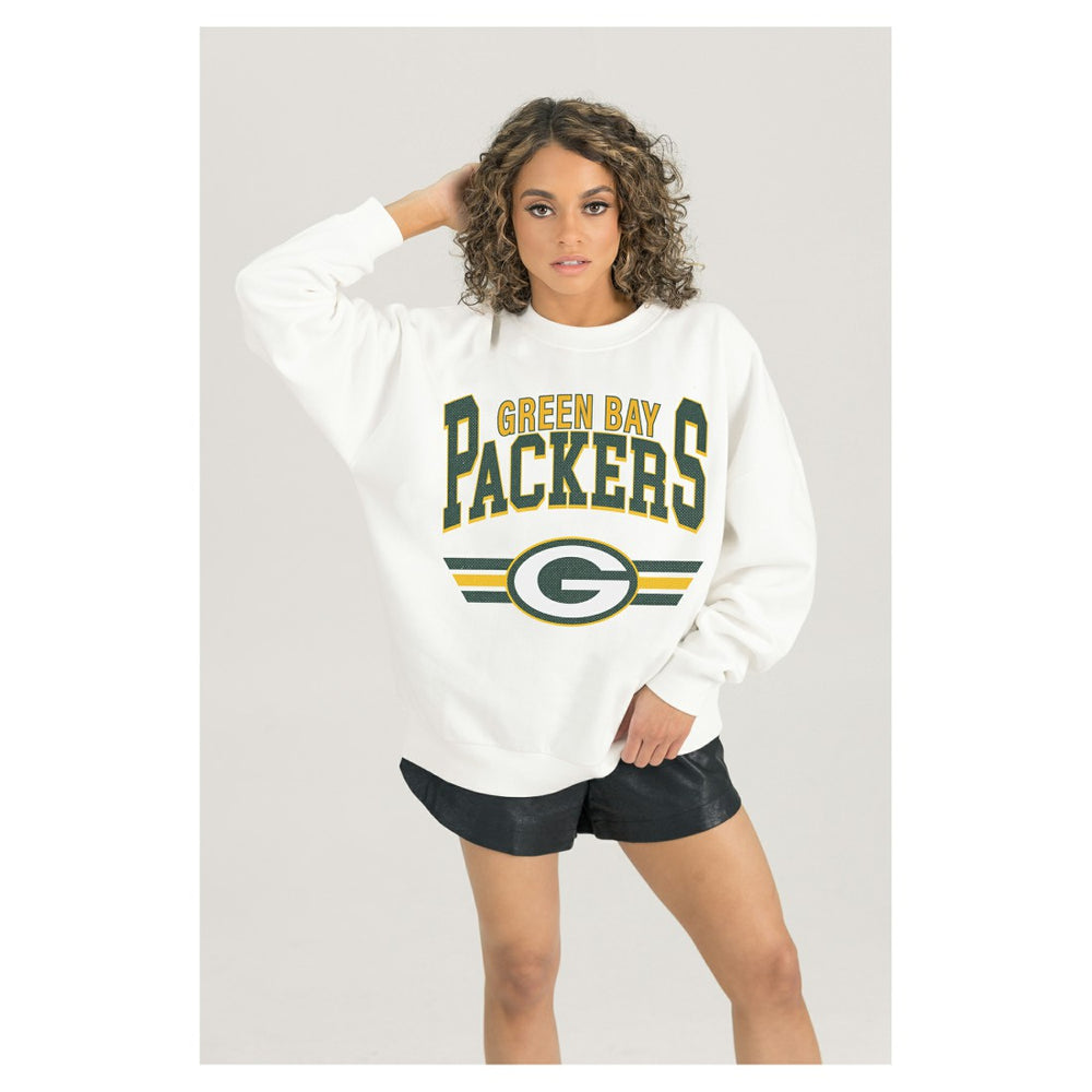 Gameday Couture Women's Swift Strike Premium Oversized Fleece Pullover Sweatshirt - Green Bay Packers Pullover