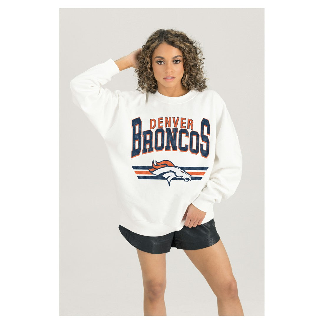 Gameday Couture Women's Swift Strike Premium Oversized Fleece Pullover Sweatshirt - Denver Broncos Pullover