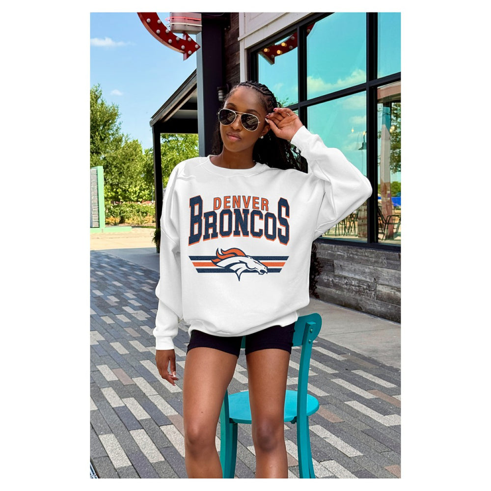Gameday Couture Women's Swift Strike Premium Oversized Fleece Pullover Sweatshirt - Denver Broncos Pullover