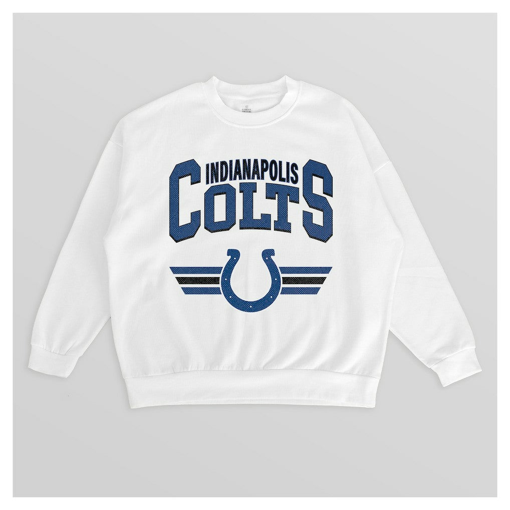Gameday Couture Women's Swift Strike Premium Oversized Fleece Pullover Sweatshirt - Indianapolis Colts Pullover