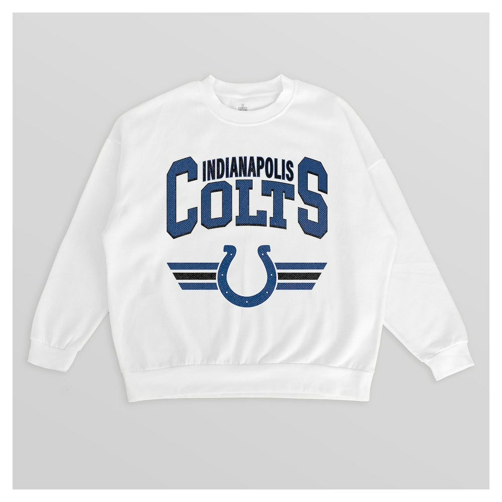Gameday Couture Women's Swift Strike Premium Oversized Fleece Pullover Sweatshirt - Indianapolis Colts Pullover