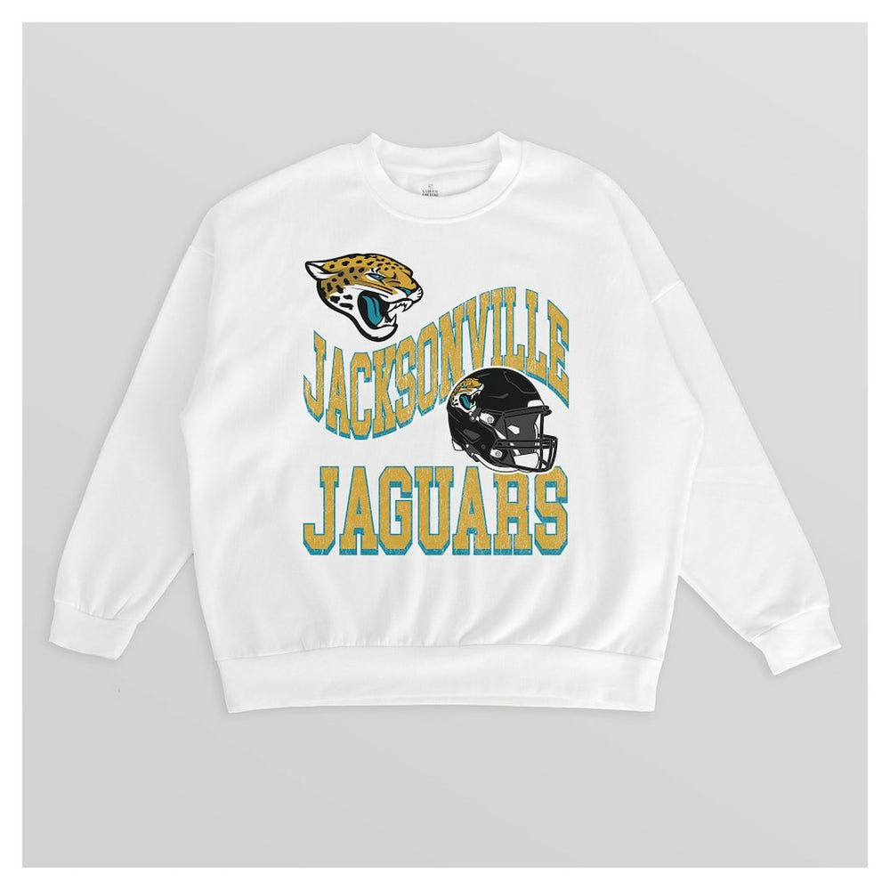 Gameday Couture Women's Oversized Hard Earned Premium Fleece Pullover Sweatshirt - Jacksonville Jaguars Pullover
