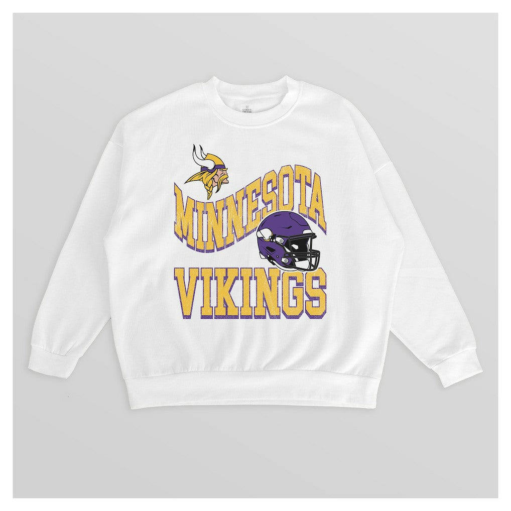 Gameday Couture Women's Oversized Hard Earned Premium Fleece Pullover Sweatshirt - Minnesota Vikings Pullover