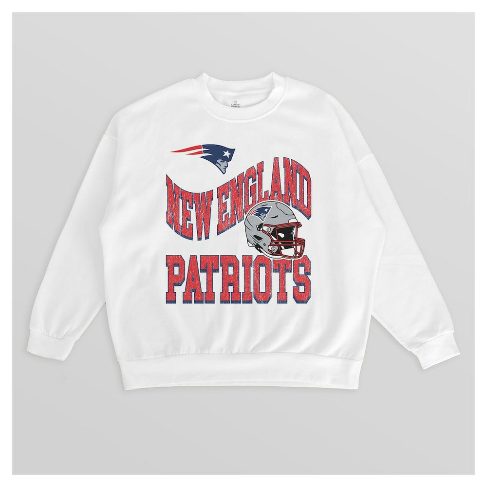 Gameday Couture Women's Oversized Hard Earned Premium Fleece Pullover Sweatshirt - New England Patriots Pullover