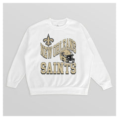 Gameday Couture Women's Oversized Hard Earned Premium Fleece Pullover Sweatshirt - New Orleans Saints Pullover