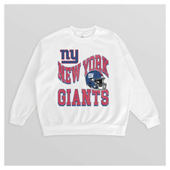 Gameday Couture Women's Oversized Hard Earned Premium Fleece Pullover Sweatshirt - New York Giants Pullover