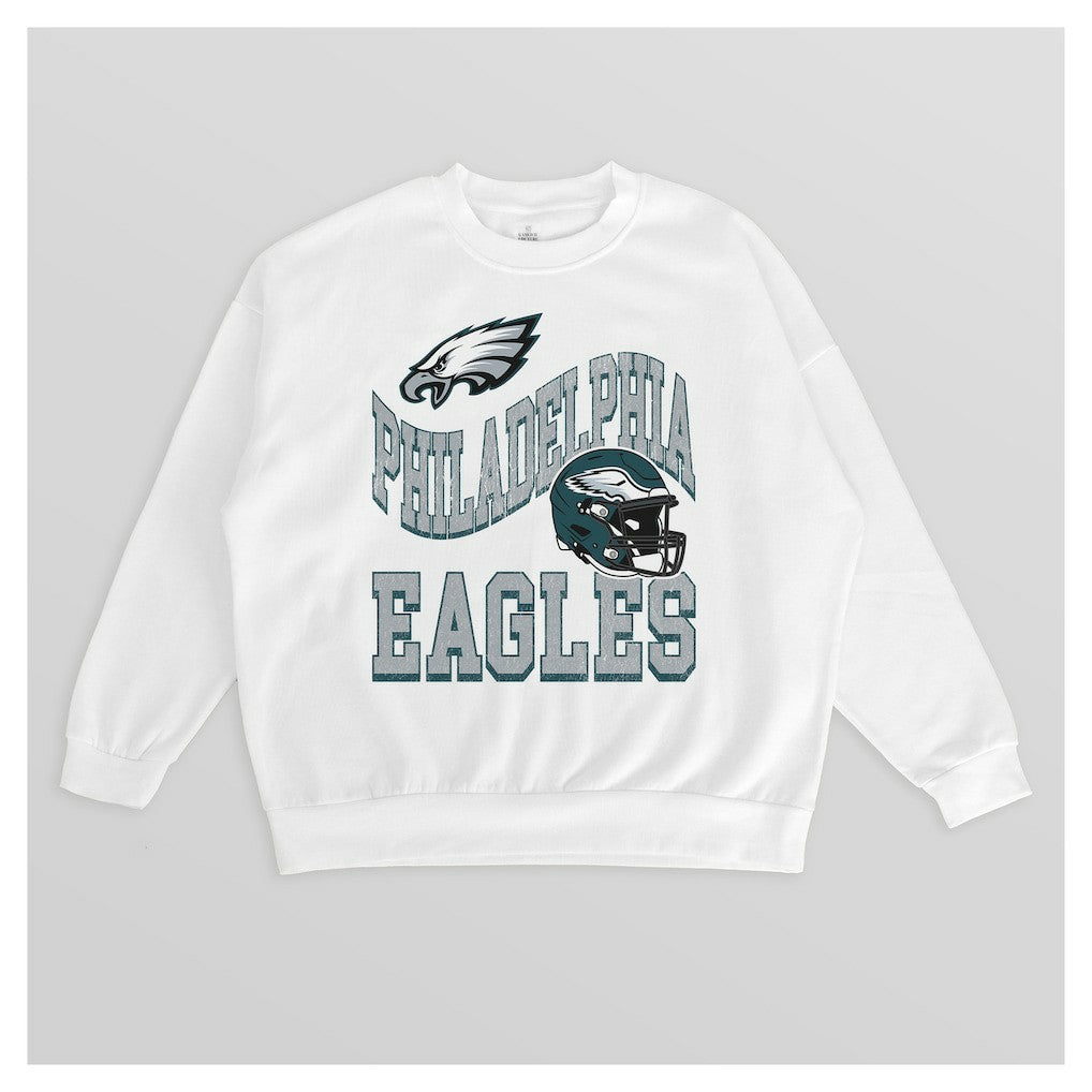 Gameday Couture Women's Oversized Hard Earned Premium Fleece Pullover Sweatshirt - Philadelphia Eagles Pullover