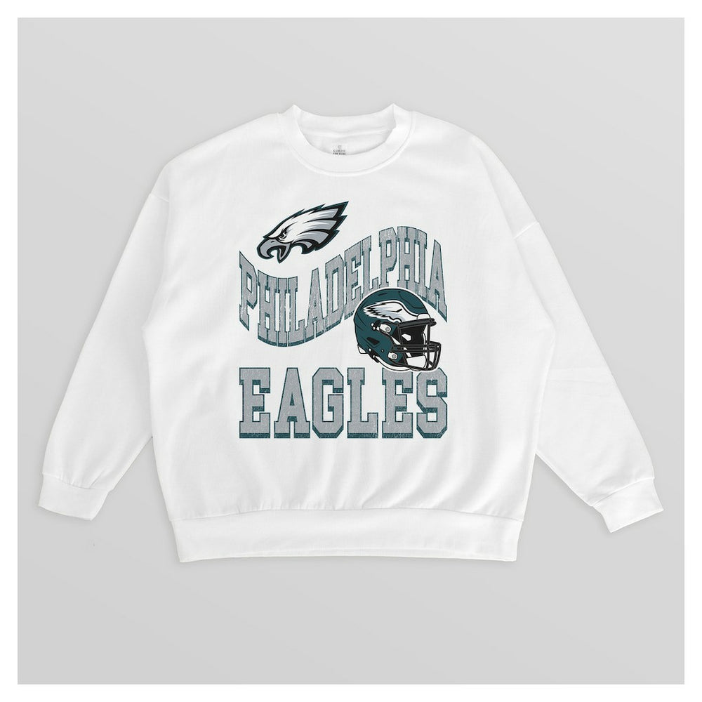 Gameday Couture Women's Oversized Hard Earned Premium Fleece Pullover Sweatshirt - Philadelphia Eagles Pullover