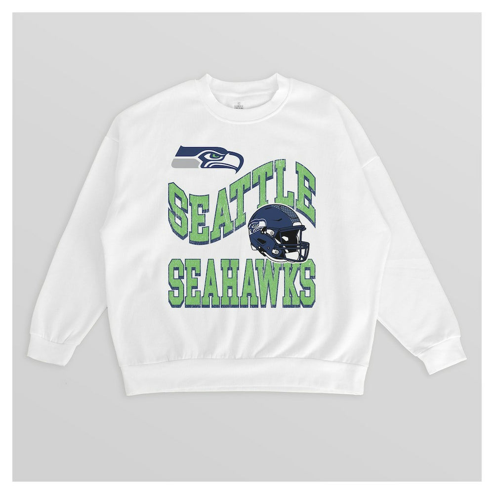 Gameday Couture Women's Oversized Hard Earned Premium Fleece Pullover Sweatshirt - Seattle Seahawks Pullover