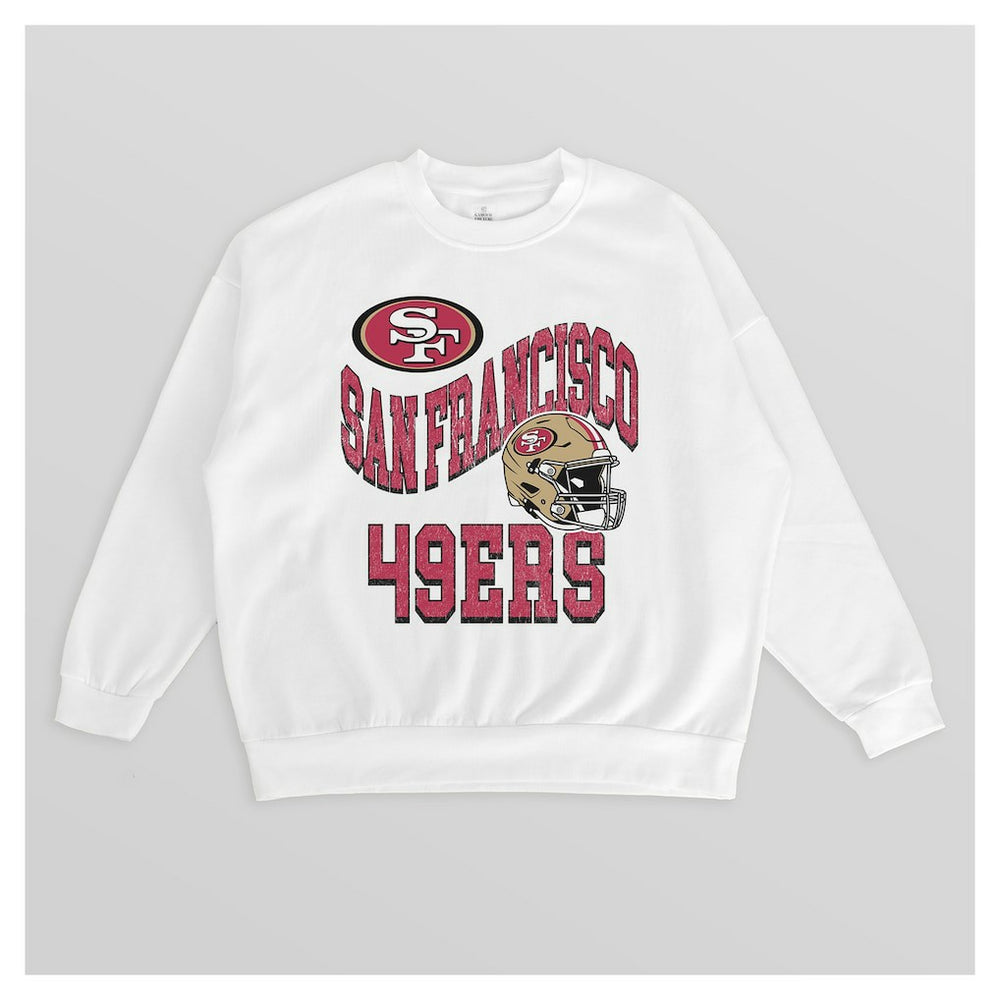 Gameday Couture Women's Oversized Hard Earned Premium Fleece Pullover Sweatshirt - San Francisco 49ers Pullover
