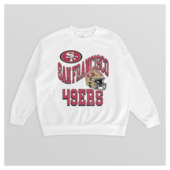 Gameday Couture Women's Oversized Hard Earned Premium Fleece Pullover Sweatshirt - San Francisco 49ers Pullover