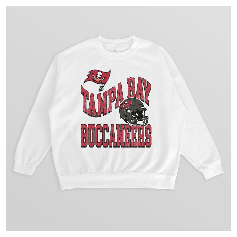 Gameday Couture Women's Oversized Hard Earned Premium Fleece Pullover Sweatshirt - Tampa Bay Buccaneers Pullover