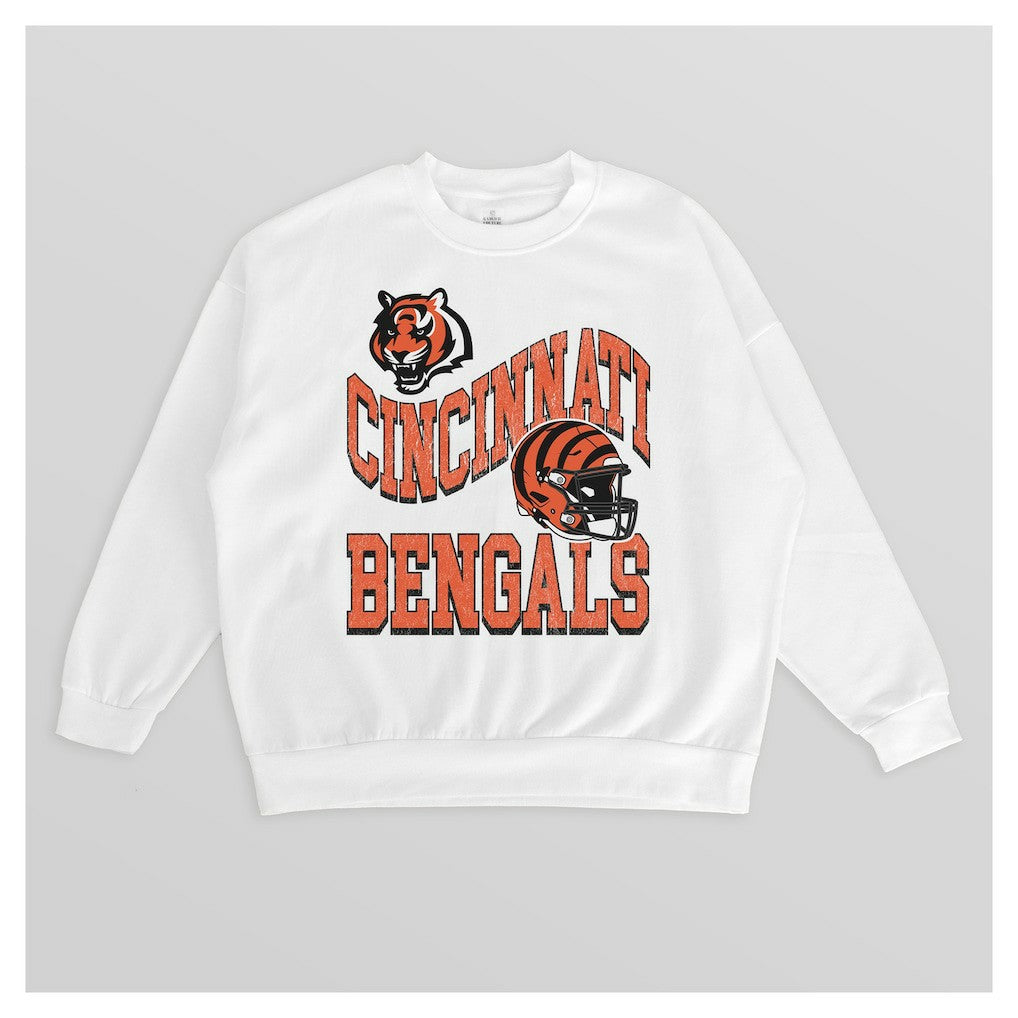 Gameday Couture Women's Oversized Hard Earned Premium Fleece Pullover Sweatshirt - Cincinnati Bengals Pullover
