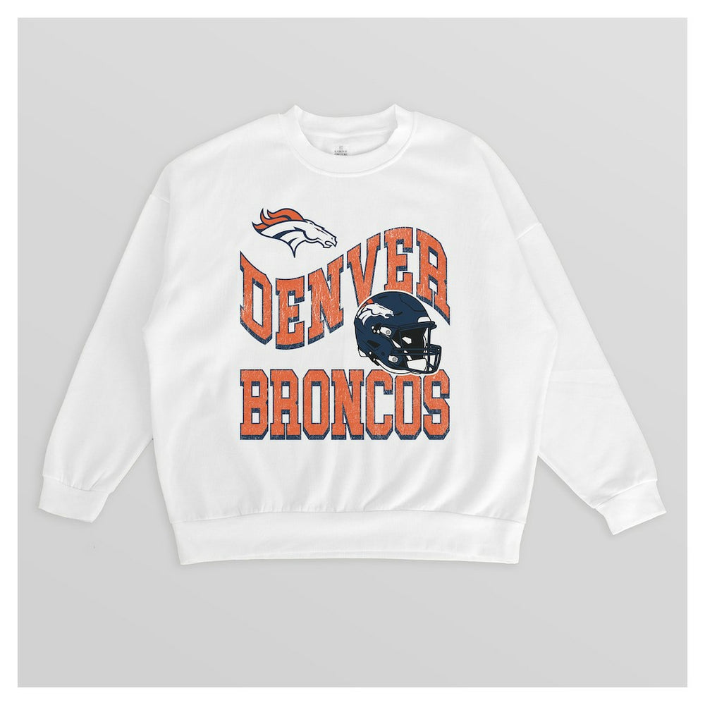 Gameday Couture Women's Oversized Hard Earned Premium Fleece Pullover Sweatshirt - Denver Broncos Pullover