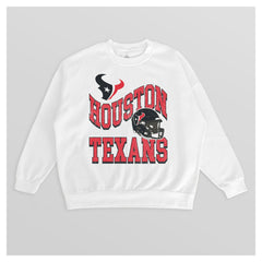 Gameday Couture Women's Oversized Hard Earned Premium Fleece Pullover Sweatshirt - Houston Texans Pullover