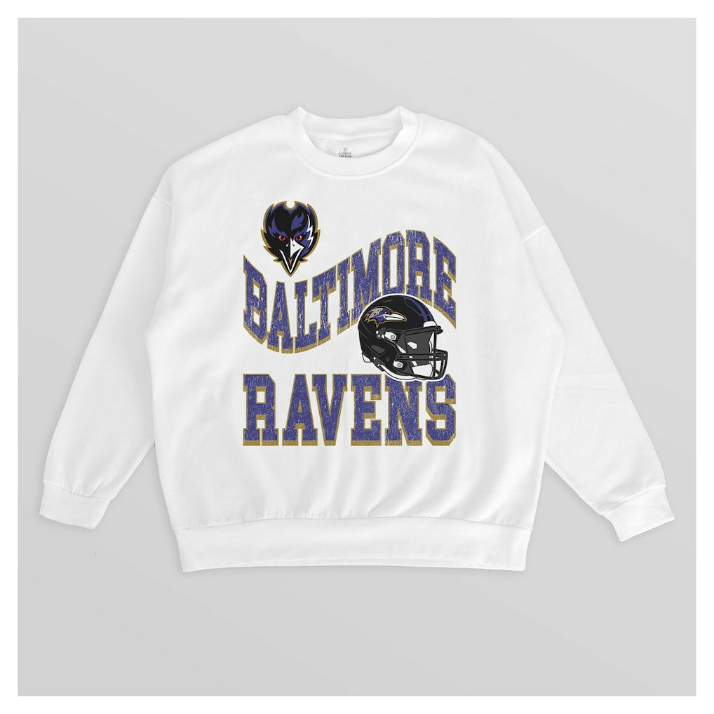 Gameday Couture Women's Oversized Hard Earned Premium Fleece Pullover Sweatshirt - Baltimore Ravens Pullover