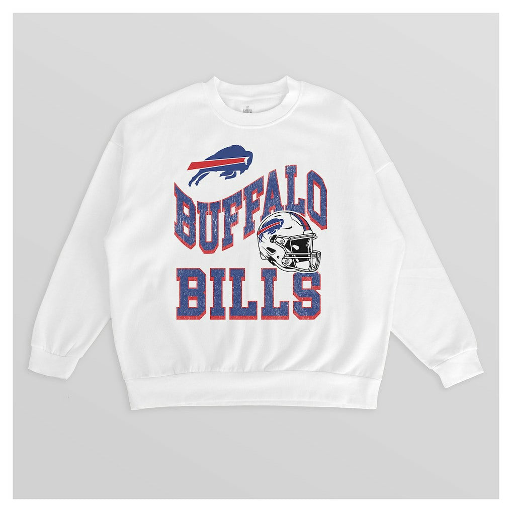 Gameday Couture Women's Oversized Hard Earned Premium Fleece Pullover Sweatshirt - Buffalo Bills Pullover