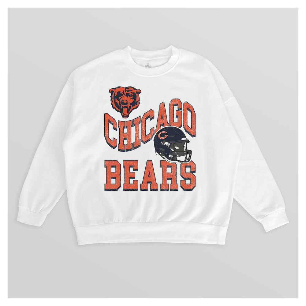 Gameday Couture Women's Oversized Hard Earned Premium Fleece Pullover Sweatshirt - Chicago Bears Pullover