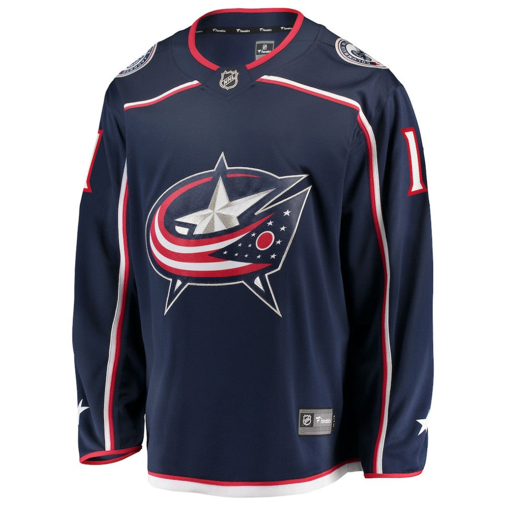 NHL Miles Wood Columbus Blue Jackets Fanatics Home Breakaway Jersey